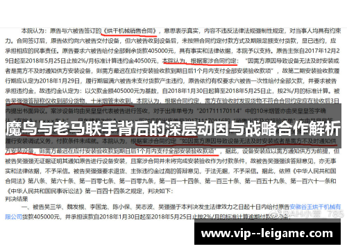 魔鸟与老马联手背后的深层动因与战略合作解析